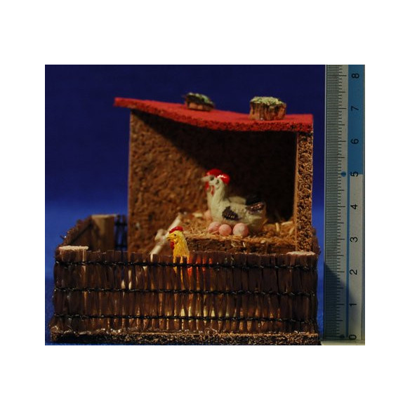 Pollaio aperto 8 cm sughero e plastica