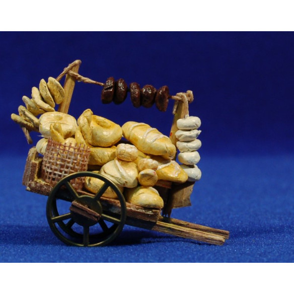 Carrello con pane 6 cm legno