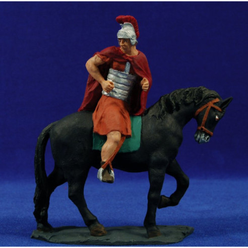 Roman soldier riding a horse 13 cm resin Muns style