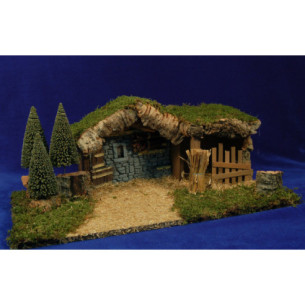 Cave simulating rocks and pine tree 8 cm corck