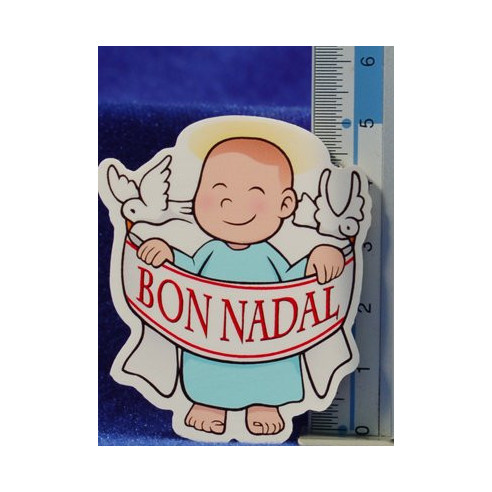 Àngel bon nadal imant 5 cm fusta La lluna
