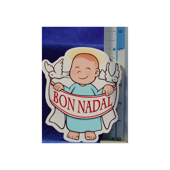 Ange mary christmas magnet 5 cm wood La lluna