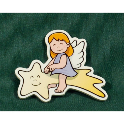 Angel star magnet 5 cm wood La lluna
