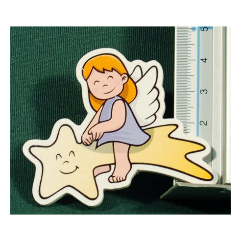 Angel star magnet 5 cm wood La lluna