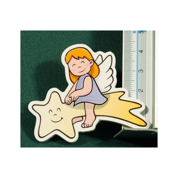 Ángel estrellaimán5 cm madera La lluna