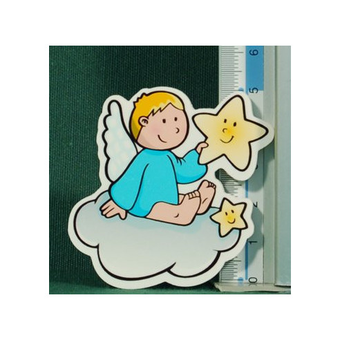 Angel cloud magnet 5 cm wood La lluna