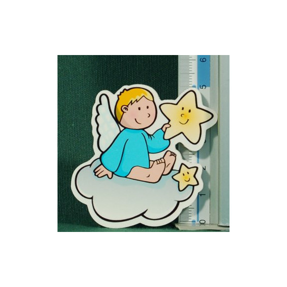 Angel cloud magnet 5 cm wood La lluna