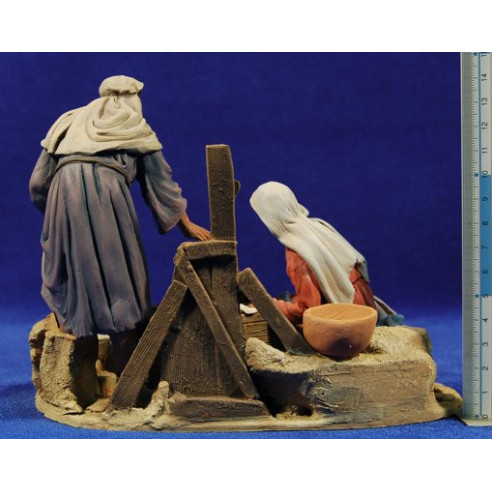 Natività senza bue e asino 15 cm terracotta dipinte De Francesco