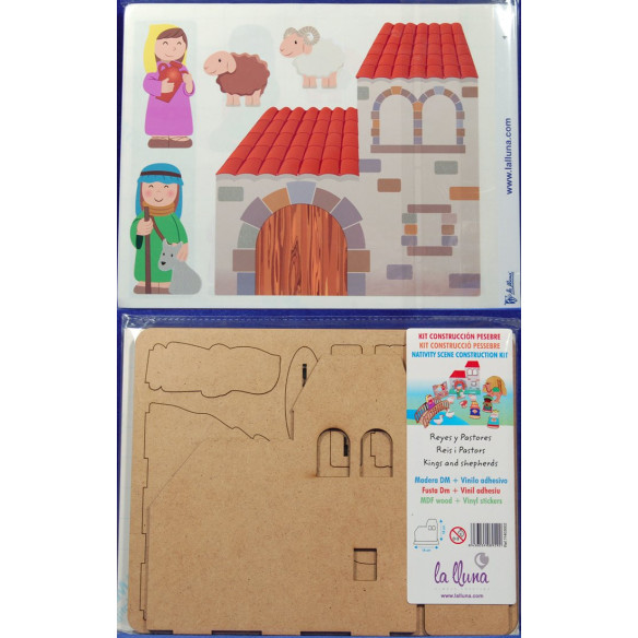 Re pastori e complementie adesivi 8 cm legno La lluna