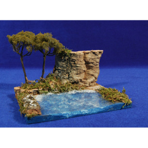 Escullera amb mar i un pi 19x15 cm suro