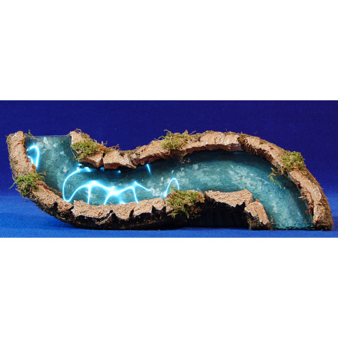 Río doble curva 30x8 cm corcho