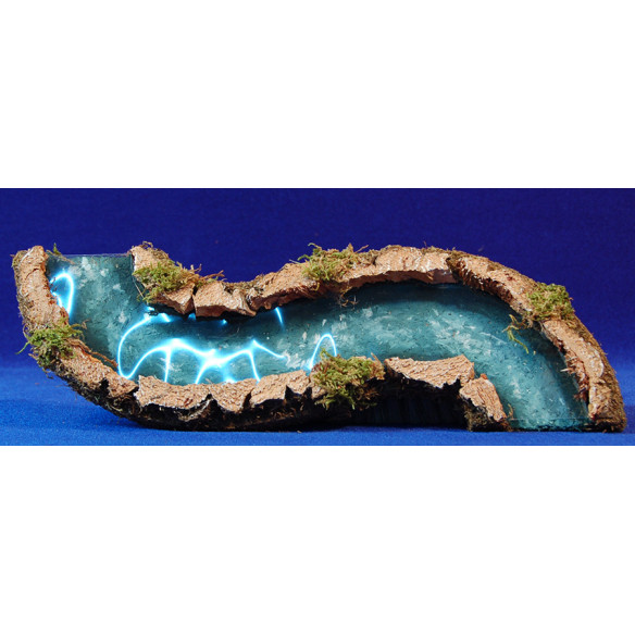 Río doble curva 30x8 cm corcho