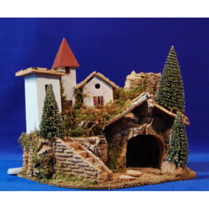 Belén con figuras 4-5 cm corcho plastico