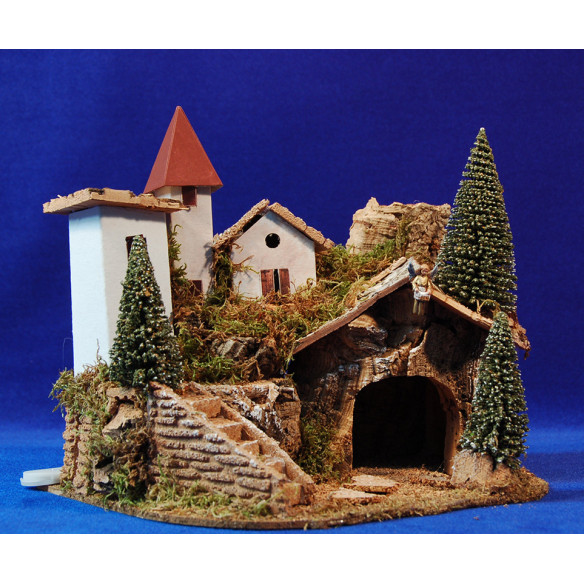 Belén con figuras 4-5 cm corcho plastico