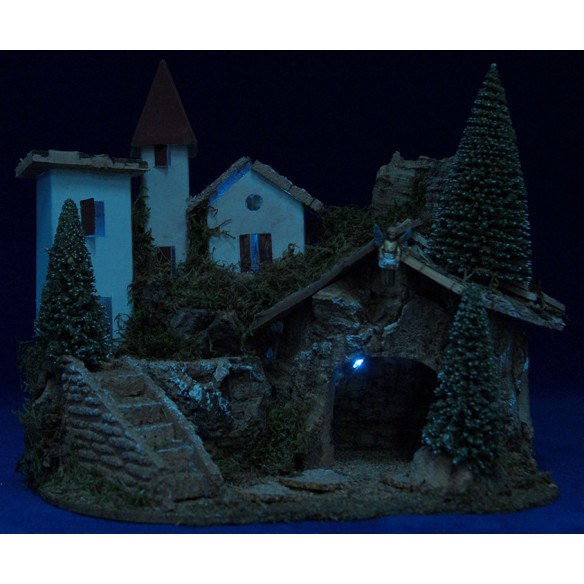 Belén con figuras 4-5 cm corcho plastico