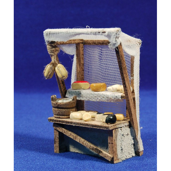 Banco formaggi con tendalino 8x5x11 cm legno