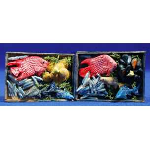 Plate of fish 7x5 cm wood
