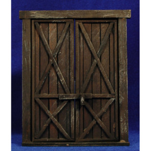 Square door window 16 cm wood