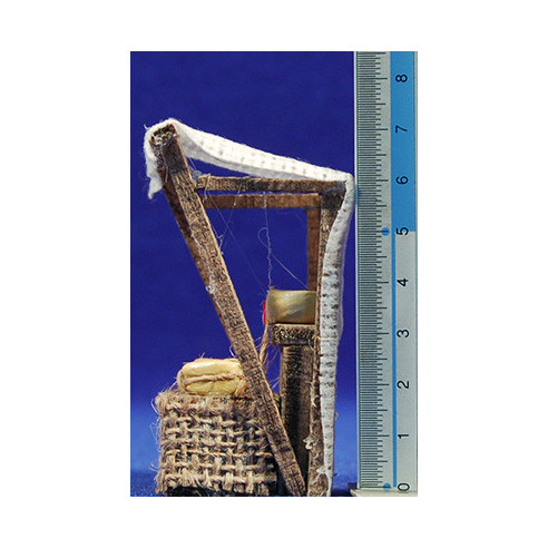Banco quesos con toldo 6x4x7 cm madera