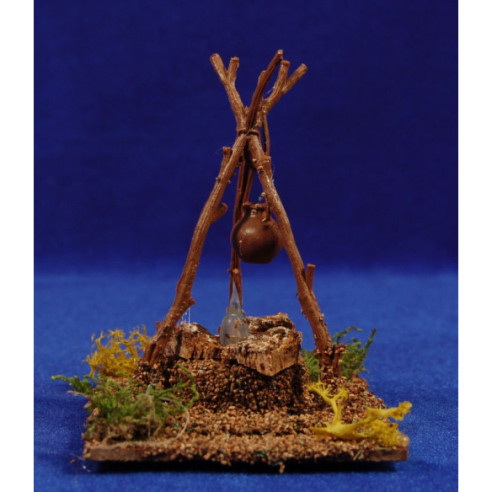Fogata  amb pila 11x7x9 cm fusta