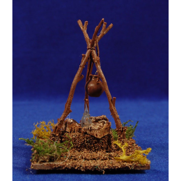Fogata  amb pila 11x7x9 cm fusta