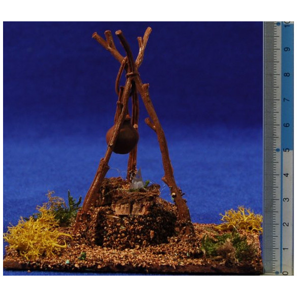 Fogata  amb pila 11x7x9 cm fusta