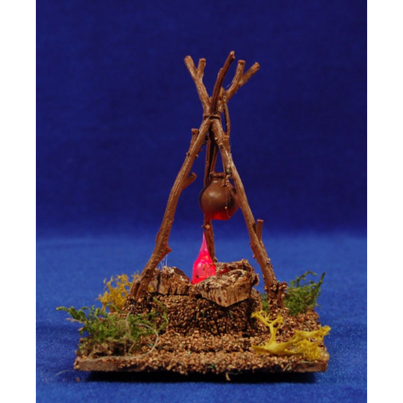 Fogata  amb pila 11x7x9 cm fusta