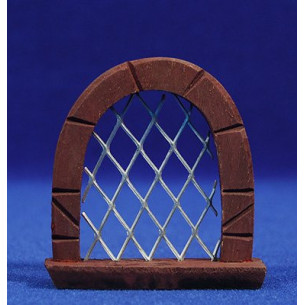 Finestra con griglia rotonda 7 cm metallo e legno