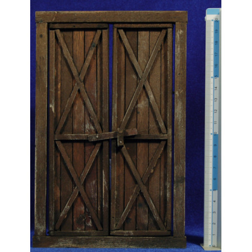 Puerta ventana cuadrada 21 cm madera