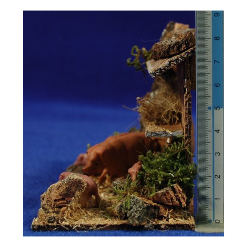 Cortile con maiali  8 cm sughero e plastica