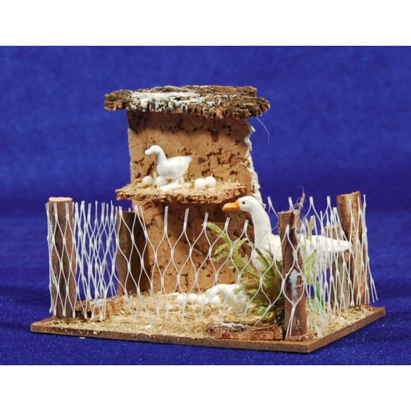 Cortile con anatre  8 cm sughero e plastica