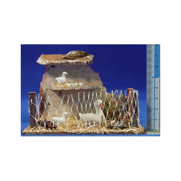 Cortile con anatre  8 cm sughero e plastica