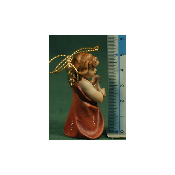 Putto appesi or in piede con violino 5,5 cm legno depinto