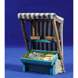 Banco pesci con tendalino 8x5x11 cm legno
