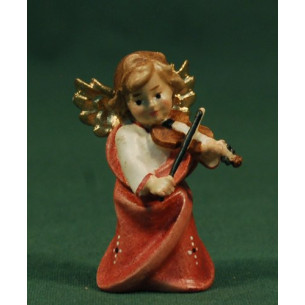 Angel to hang or standby with violin 5,5 cm painted wood