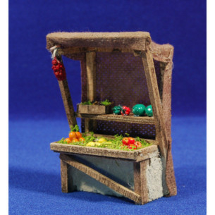 Banco frutta con tendalino 8x5x11 cm legno