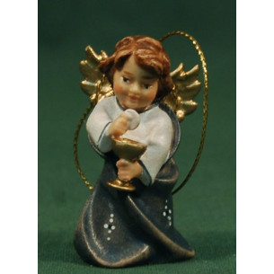 Angel to hang or standby with chalice 5,5 cm painted wood