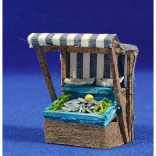 Banco peces con toldo 6x4x7 cm madera
