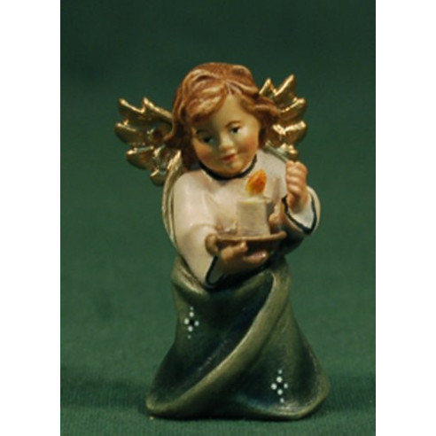 Putto appesi or in piede con candela 5,5 cm legno depinto