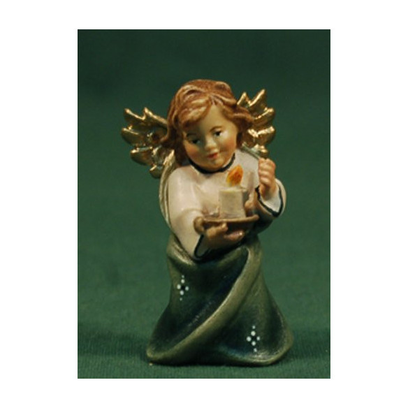 Putto appesi or in piede con candela 5,5 cm legno depinto