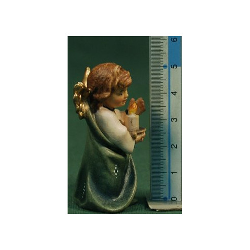 Putto appesi or in piede con candela 5,5 cm legno depinto