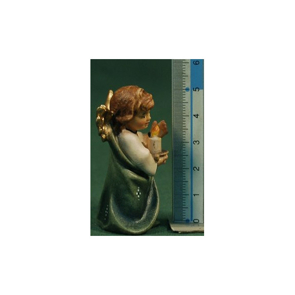 Putto appesi or in piede con candela 5,5 cm legno depinto