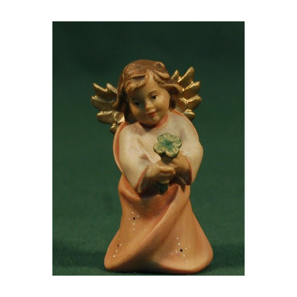 Putto appesi or in piede con trifoglio 5,5 cm legno depinto