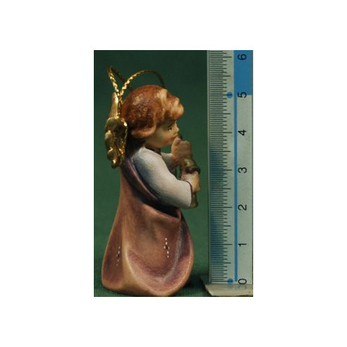 Angel to hang or standby with bells 5,5 cm painted wood
