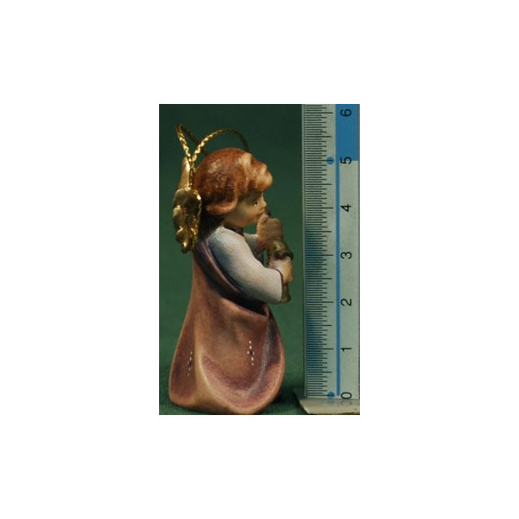 Angel to hang or standby with bells 5,5 cm painted wood