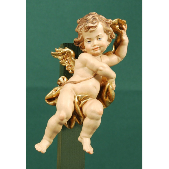 Putto con fascia appesi 15 cm legno depinto