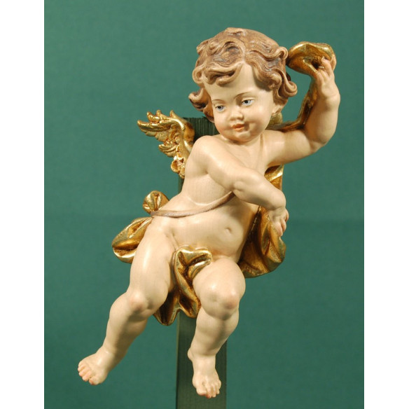 Angel with tape to hang 20 cm painted wood