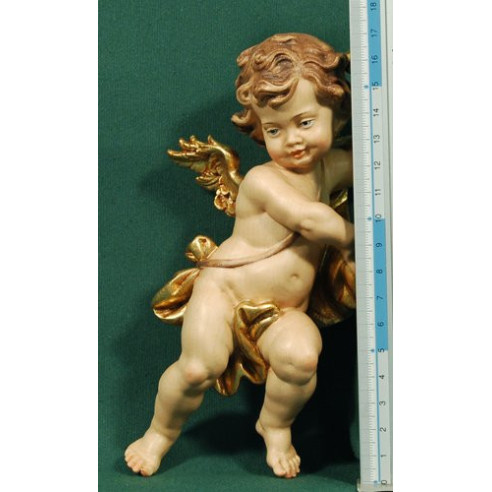Angel with tape to hang 20 cm painted wood