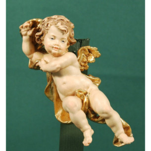 Angel to hang 15 cm painted wood