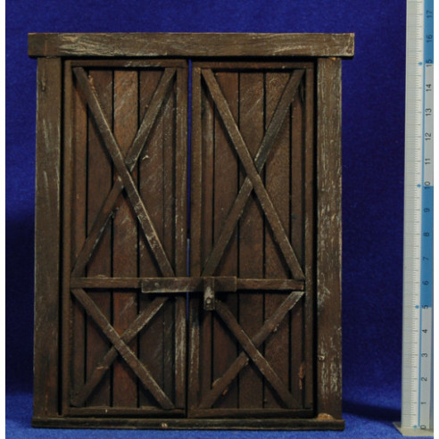 Puerta ventana cuadrada 16 cm madera